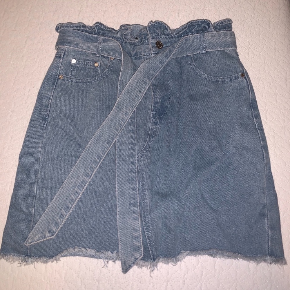 Anthropologie high-waisted jean skirt